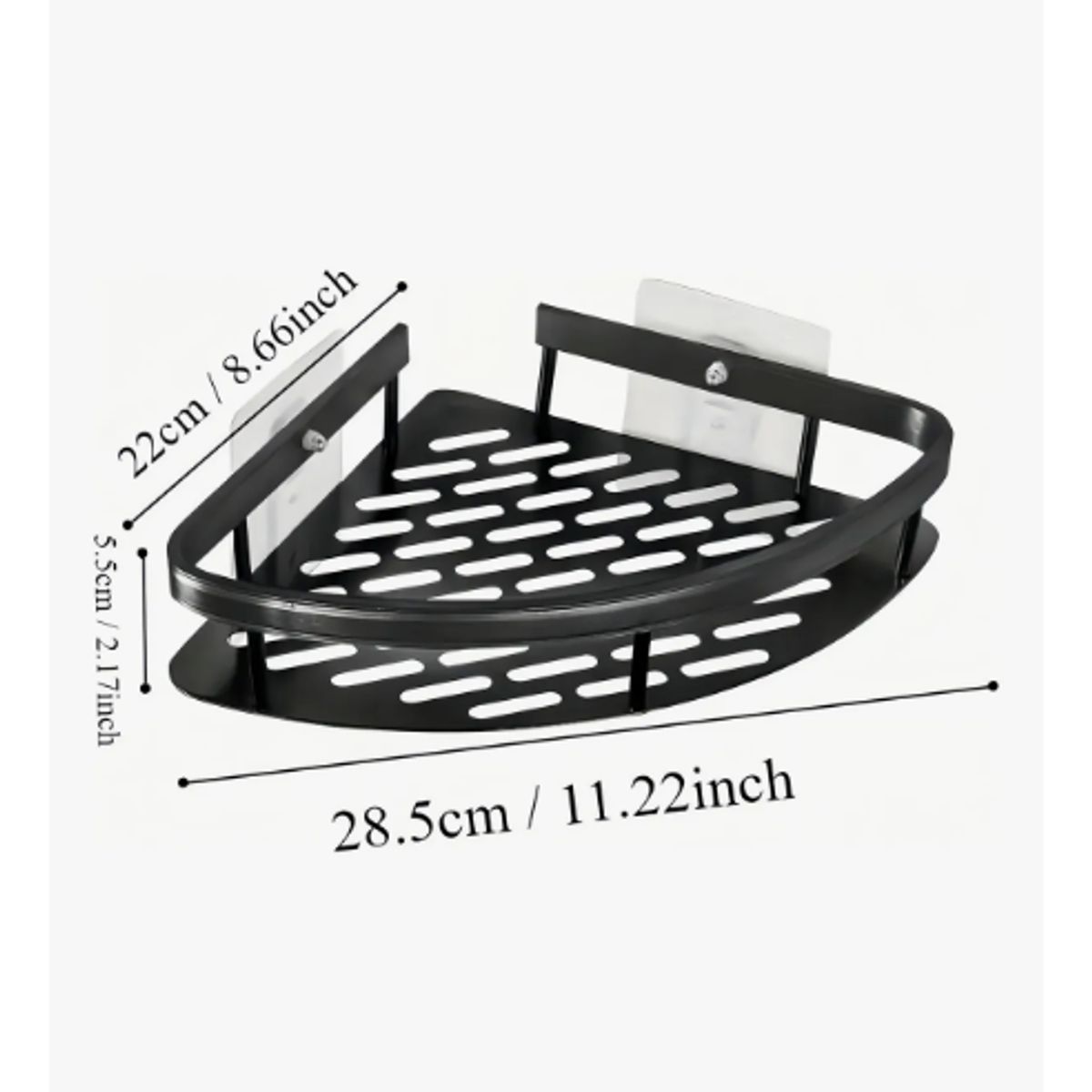 GENERICO - Organizador Esquinero  Negro Aluminio 2 Estantes Ducha Baño