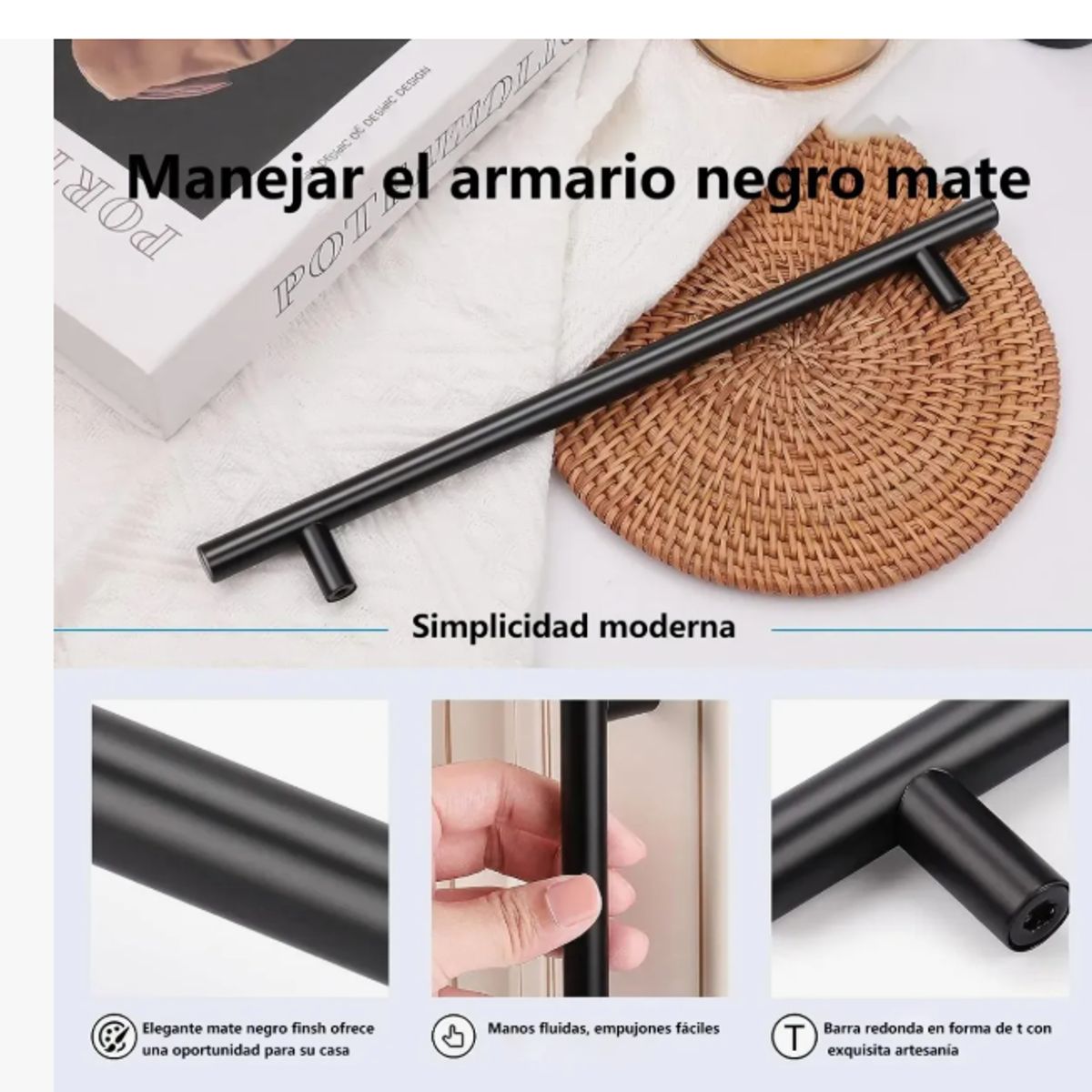 GENERICO - 10 Manillas Tirador Acero Inoxida 15cm Para Muebles Cajon