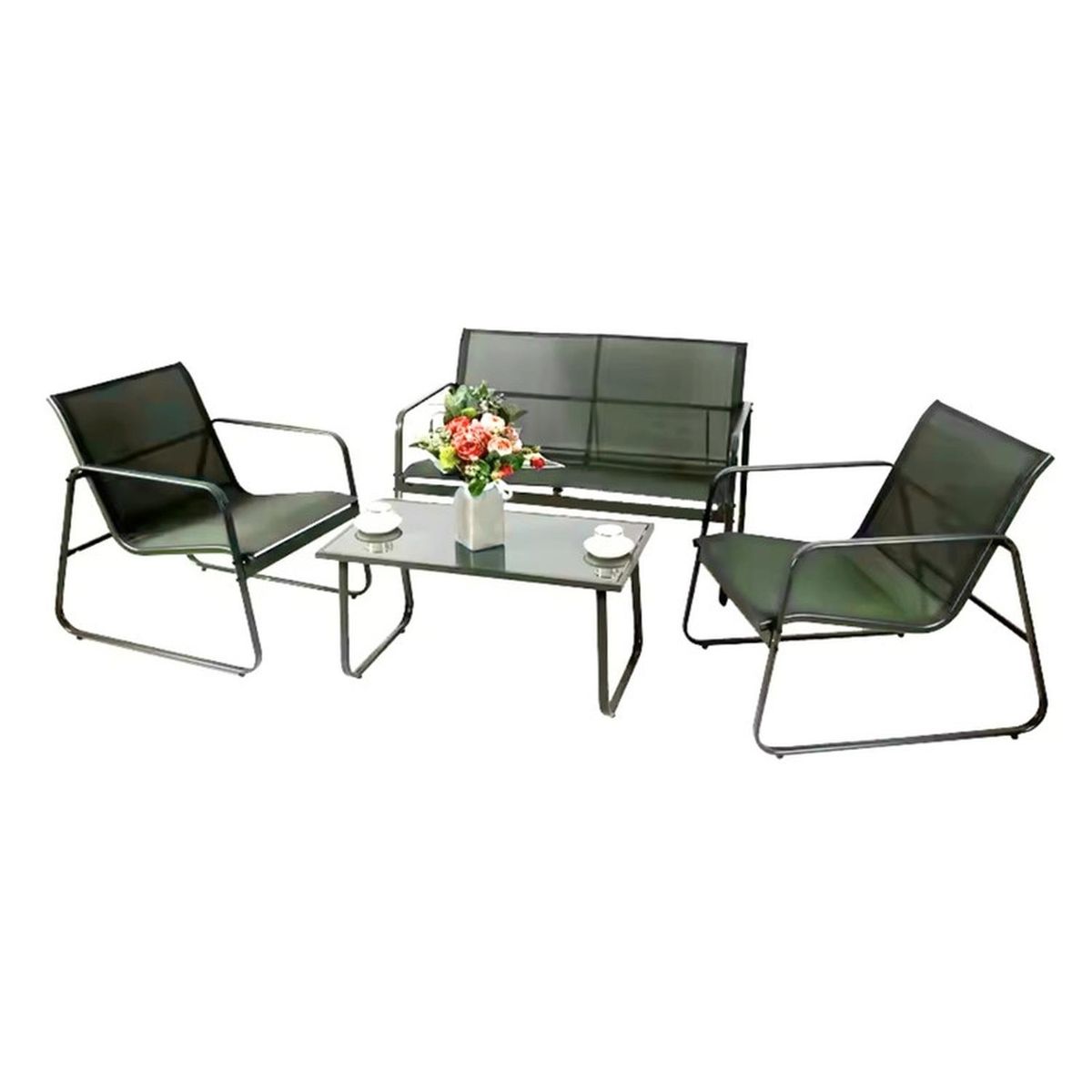 AUCKLAND OUTDOOR - Juego De Terraza Living Malla Saint Andrew 4 Piezas Exterior