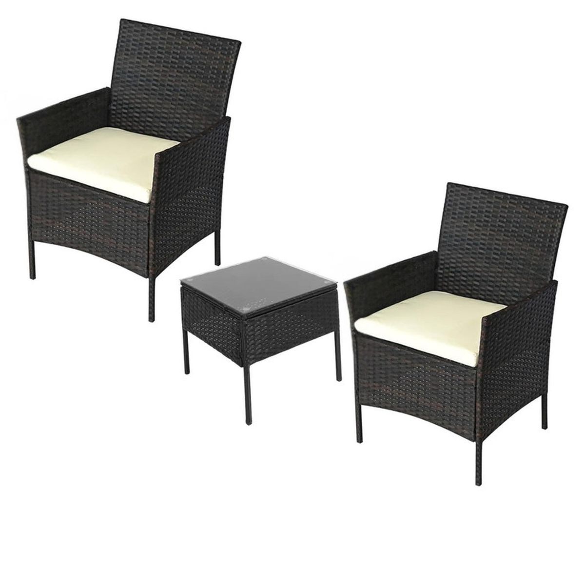 AUCKLAND OUTDOOR - Juego De Terraza Living Ratán Sintético Sally 3 Piezas