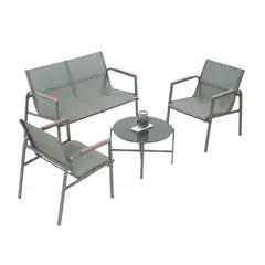 AUCKLAND OUTDOOR - Juego De Terraza Living Malla Saint Thomas 4 Piezas Exterior