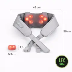GENERICO - Masajeador Cuello y Hombros 5D con Calor Inalámbrico gris