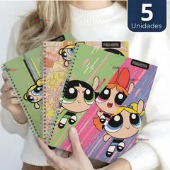 PROARTE - Pack 5 Cuadernos Universitarios Chicas Superpoderosas 100 Hojas Powerpuff Girls