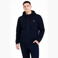 GANGSTER - Polerón Full Zipper Fleece Shagy Azul Marino