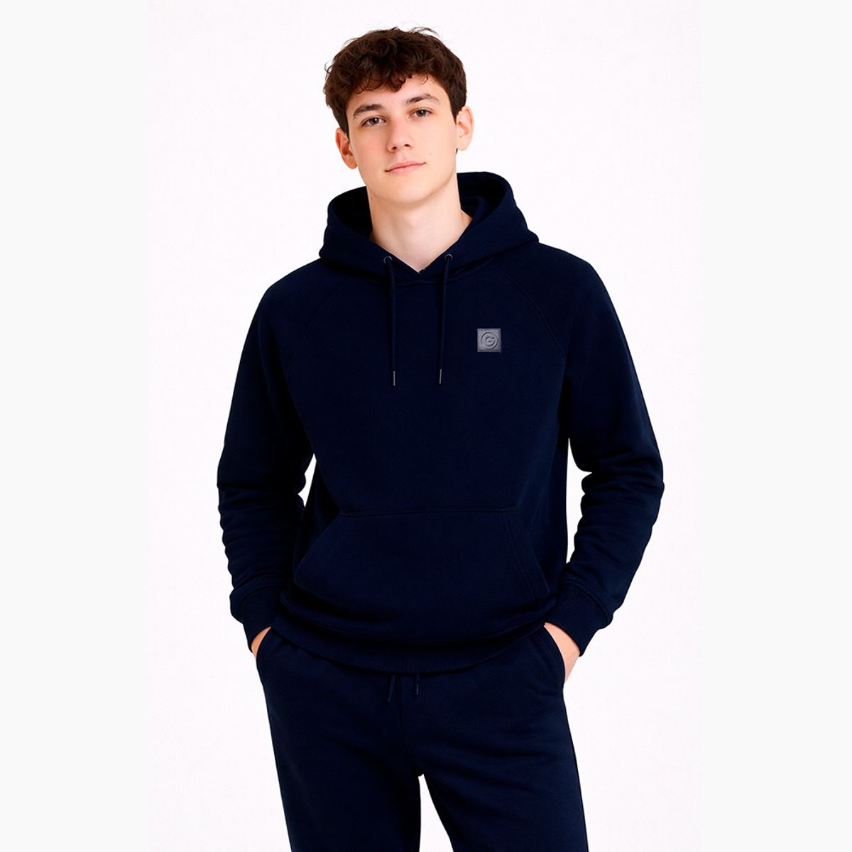GANGSTER - Polerón Hoodie Fleece Base Azul Marino