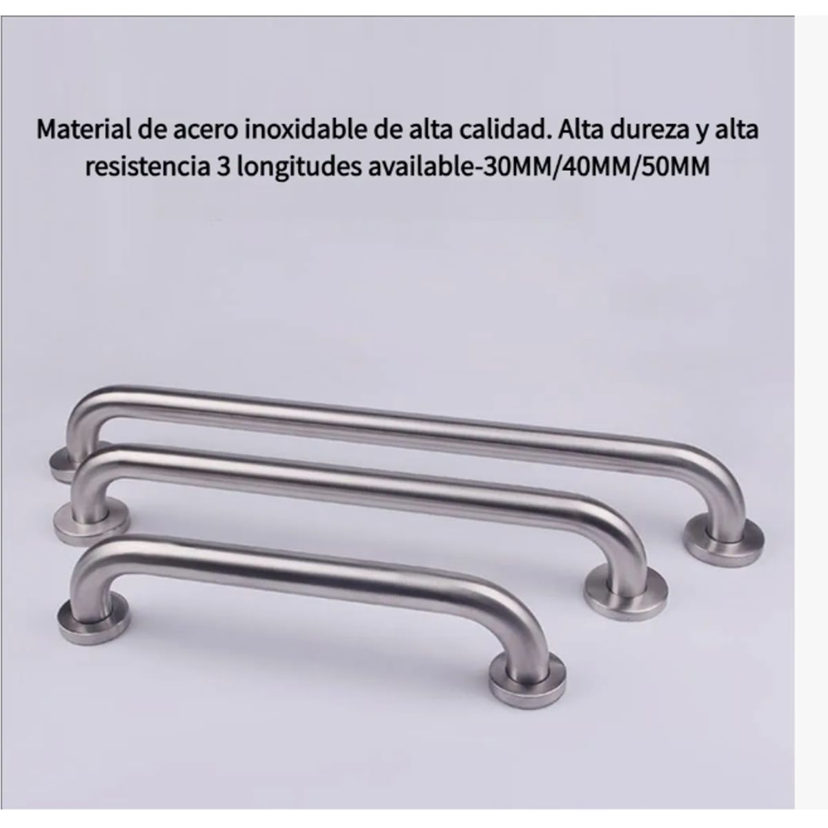 GENERICO - Barras Agarradera De Seguridad Baños Inox 3pzs Barra Recta