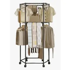 GENERICO - Perchero Organizador Colgante De Ropa Con Ruedas Doble Capa