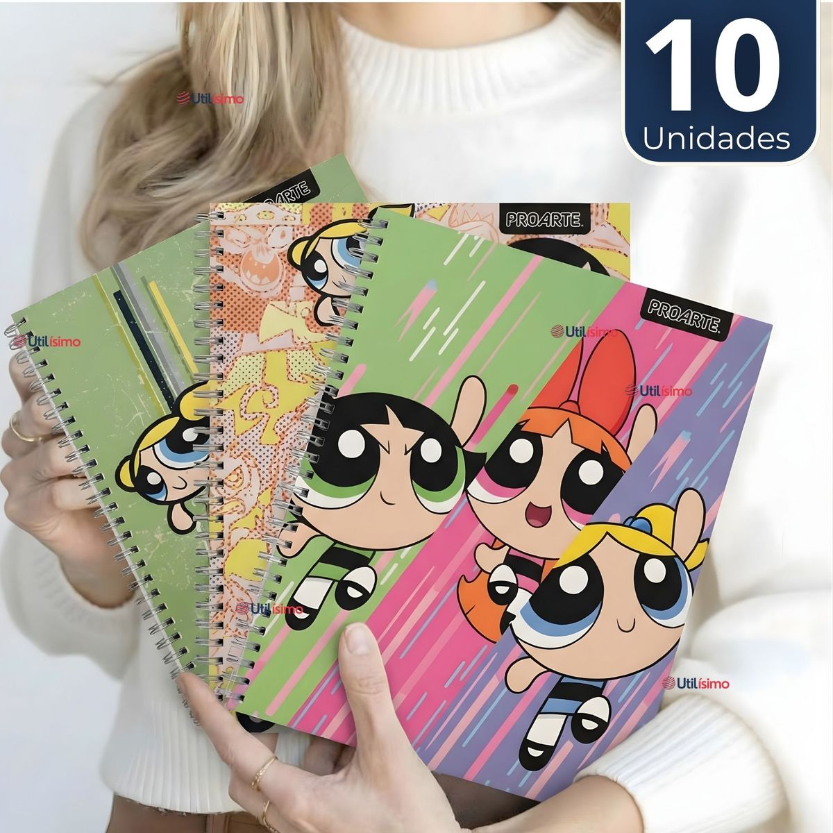 PROARTE - Pack 10 Cuadernos Universitarios Chicas Superpoderosas 100 Hojas Proarte Powerpuff Girls