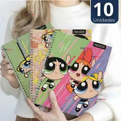 PROARTE - Pack 10 Cuadernos Universitarios Chicas Superpoderosas 100 Hojas Powerpuff Girls