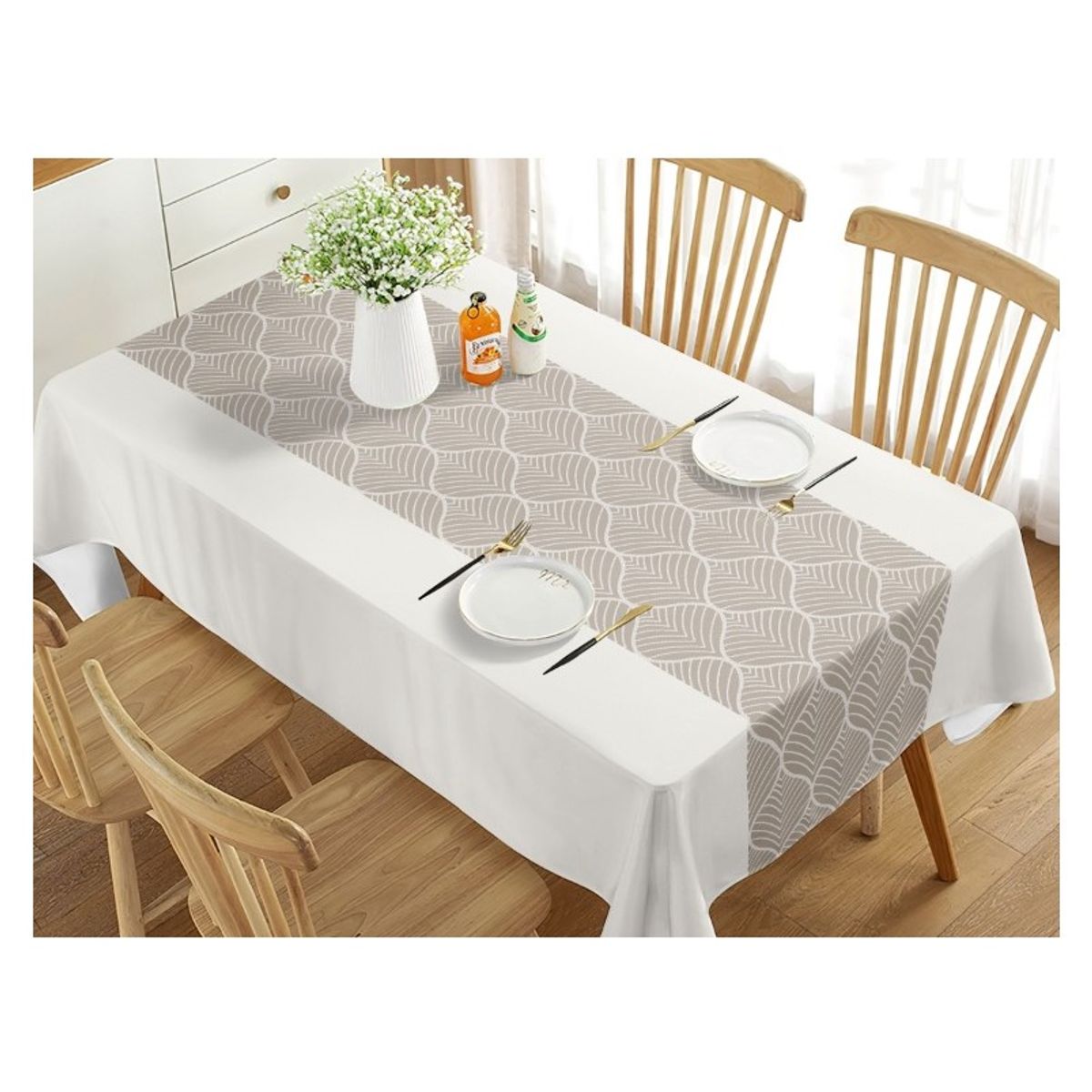 COMPRAPO - Mantel Antimanchas Mod. Natural Beige 140 X 220 Cm Rectangular