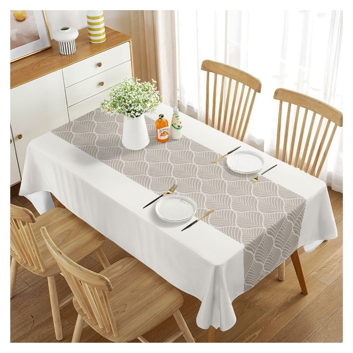 COMPRAPO - Mantel Antimanchas Mod. Natural Beige 140 X 220 Cm Rectangular