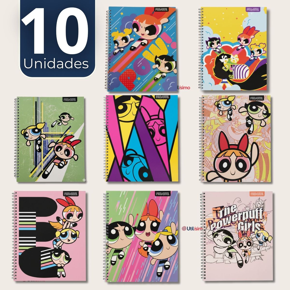 PROARTE - Pack 10 Cuadernos Universitarios Chicas Superpoderosas 100 Hojas Proarte Powerpuff Girls