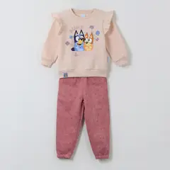 BLUEY - Conjunto Buzo Niña Vuelos Flores Rosado Bingo &