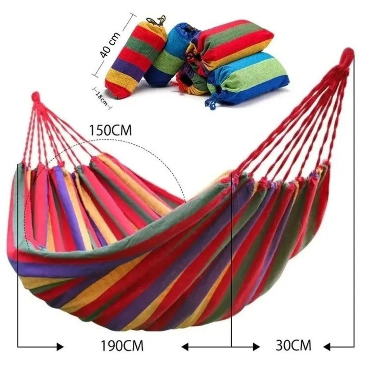 GENERICO - Hamaca 2 plazas Con Bolso Para transportar Hamaca portatil Jardin