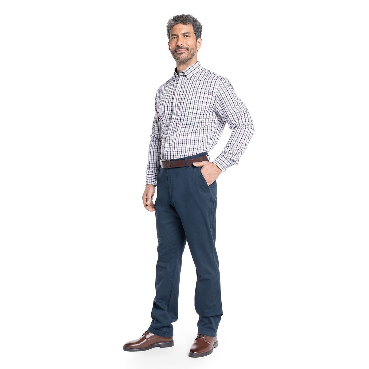 KOTTING - Camisa Manga Larga Cuadros Grandes Hombre