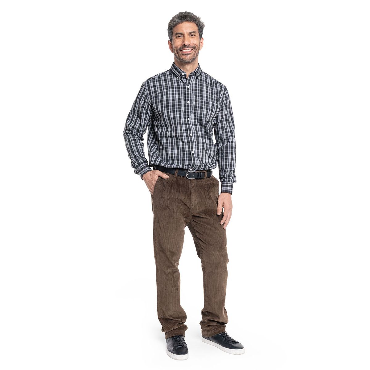 KOTTING - Camisa Manga Larga Cuadros Grandes Hombre