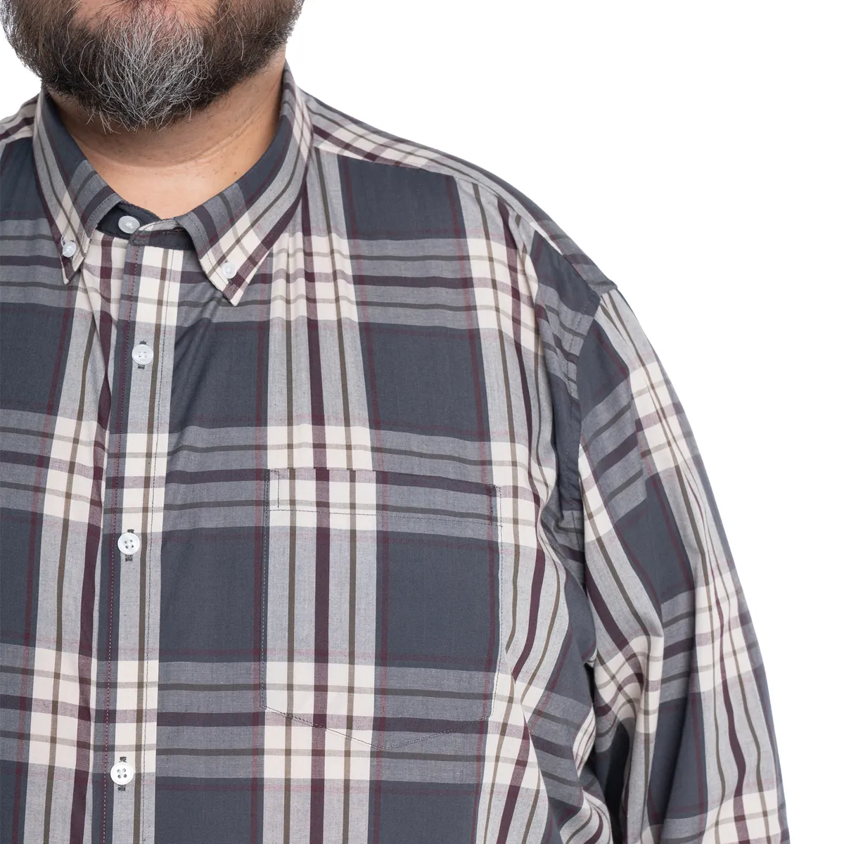 KOTTING - Camisa Manga Larga Cuadros Grandes Hombre