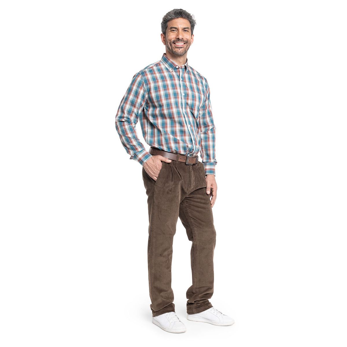 KOTTING - Camisa Manga Larga Cuadros Grandes Hombre