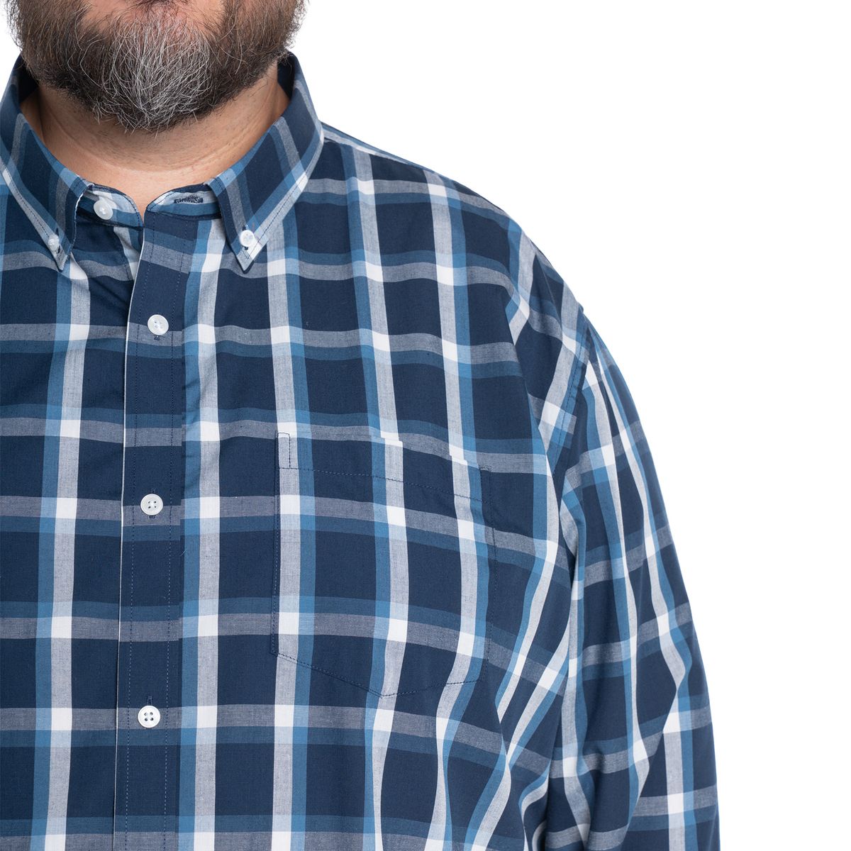 KOTTING - Camisa Manga Larga Cuadros Grandes Hombre