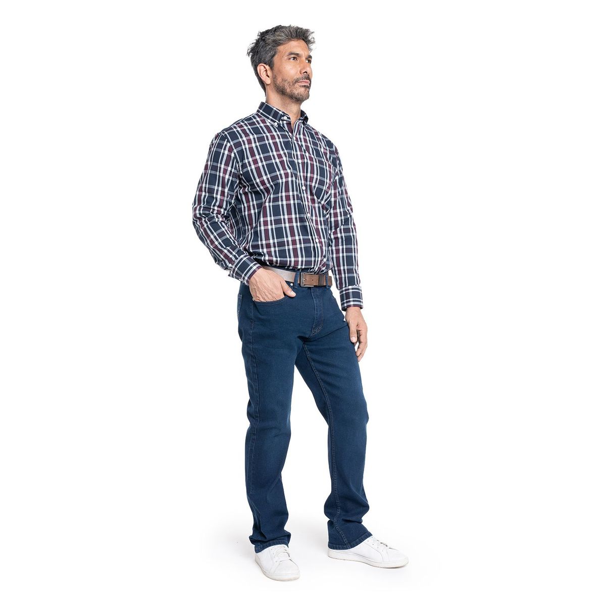 KOTTING - Camisa Manga Larga Cuadros Grandes Hombre