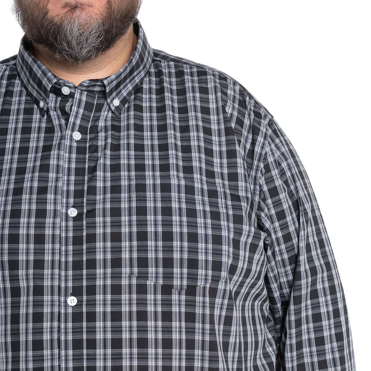 KOTTING - Camisa Manga Larga Cuadros Grandes Hombre
