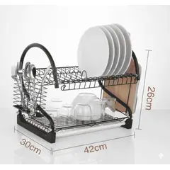 GENERICO - Escurridor de Platos de 2 Niveles con Porta Cubiertos