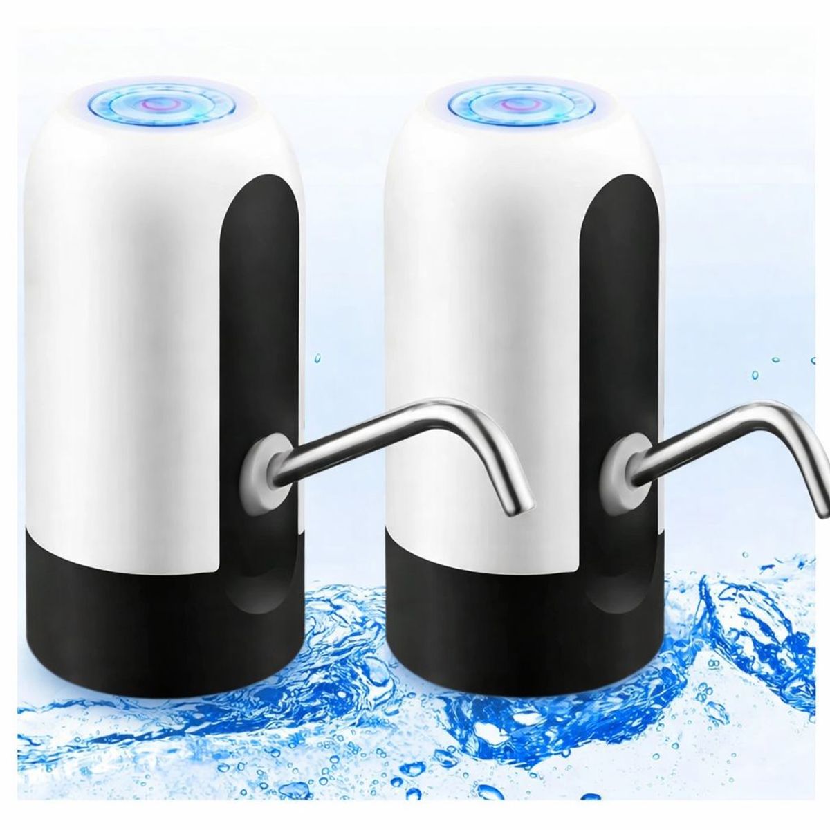 TASBEL - x2 Bomba Dispensadora de Agua Recargable USB Compatible con Botellones y Garrafones
