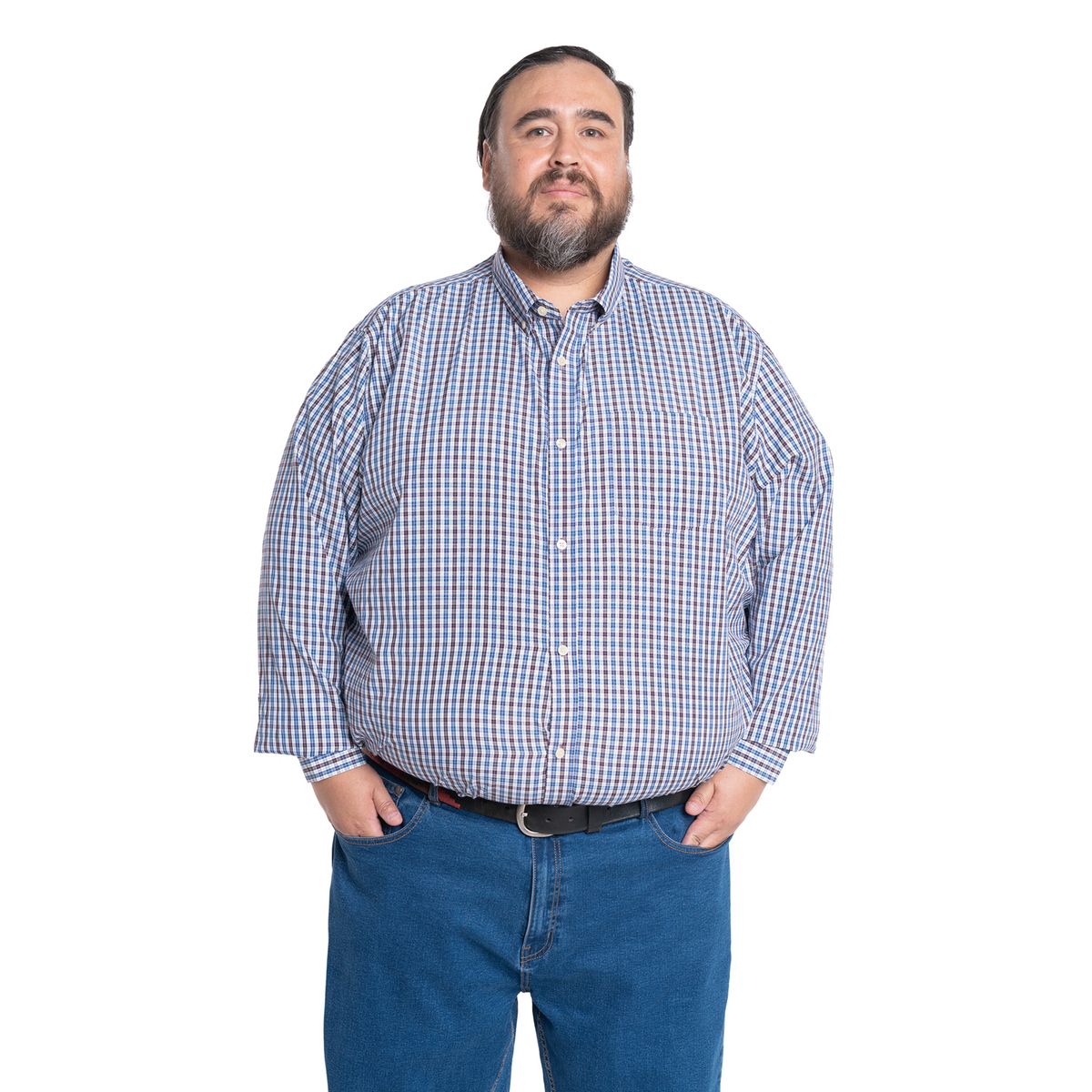 KOTTING - Camisa Manga Larga Cuadros Hombre