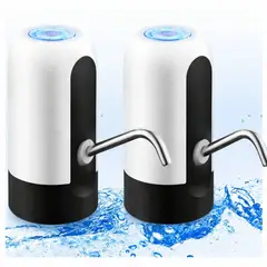 GENERICO - X2 Bomba Dispensadora de Agua Recargable USB Compatible con Botellones y Garrafones