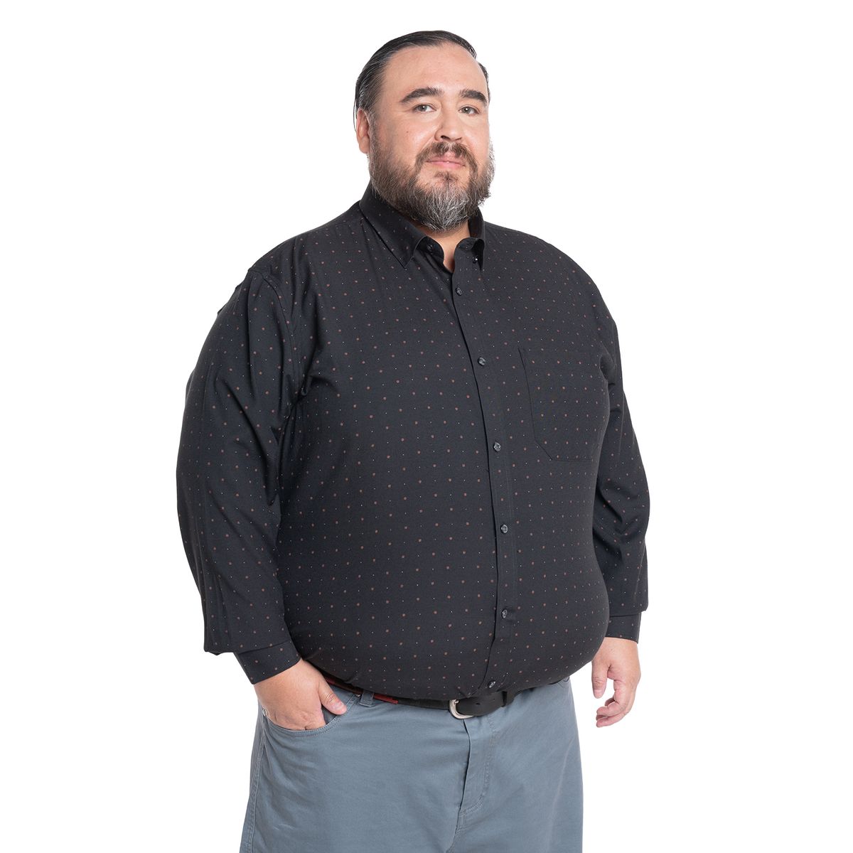 KOTTING - Camisa Manga Larga Estampada Hombre