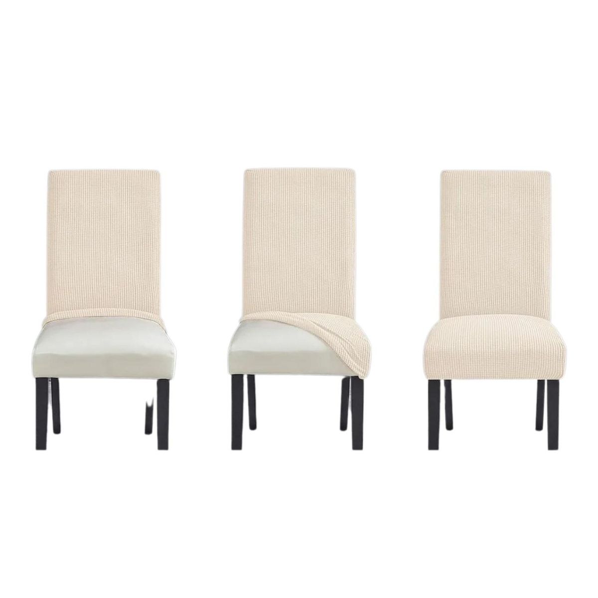 IMPORTCLICK - Pack 6 Funda Silla Comedor Tela Elasticada 70x45x45 CM Beige