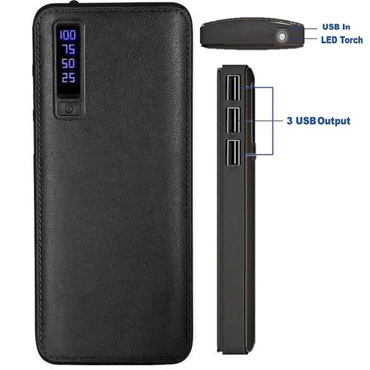 MOVI - POWER BANK 20.000 MAH CON 3 SALIDAS USB Y LINTERNA LED