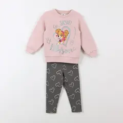 PAW PATROL - Conjunto Niña Be Pawsome Corazón Skye Rosado