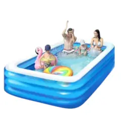 ANGELES DEL HOGAR - PISCINA INFLABLE RECTANGULAR 260X170X60 CM AZUL