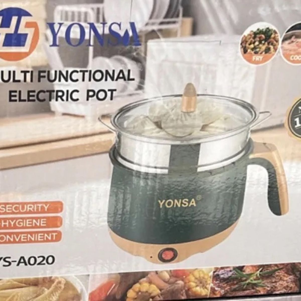 Olla Eléctrica Multifuncional Yonsa Verde Oscuro 50hz60hz, marca GENERICO - Foto 2