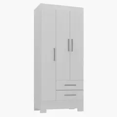 MOVELARIA - CLOSET 3 PUERTAS 2 CAJONES 180X62X35 BLANCO BLANCO RB32.