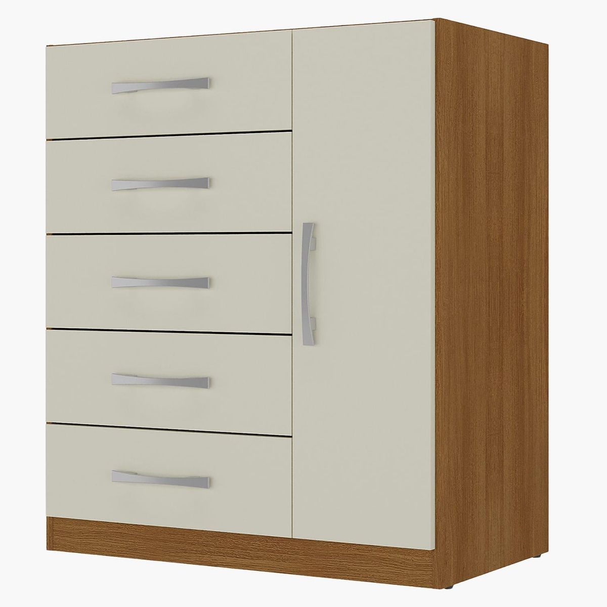 MOVELARIA - Comoda 5 cajones 1 puerta 91x68x35 off white blanco r51