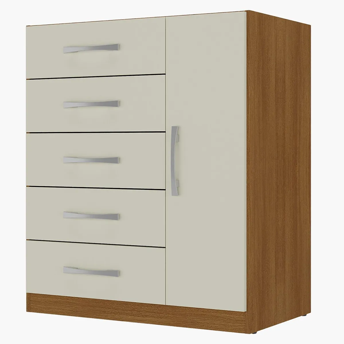 MOVELARIA - Comoda 5 cajones 1 puerta 91x68x35 off white blanco r51