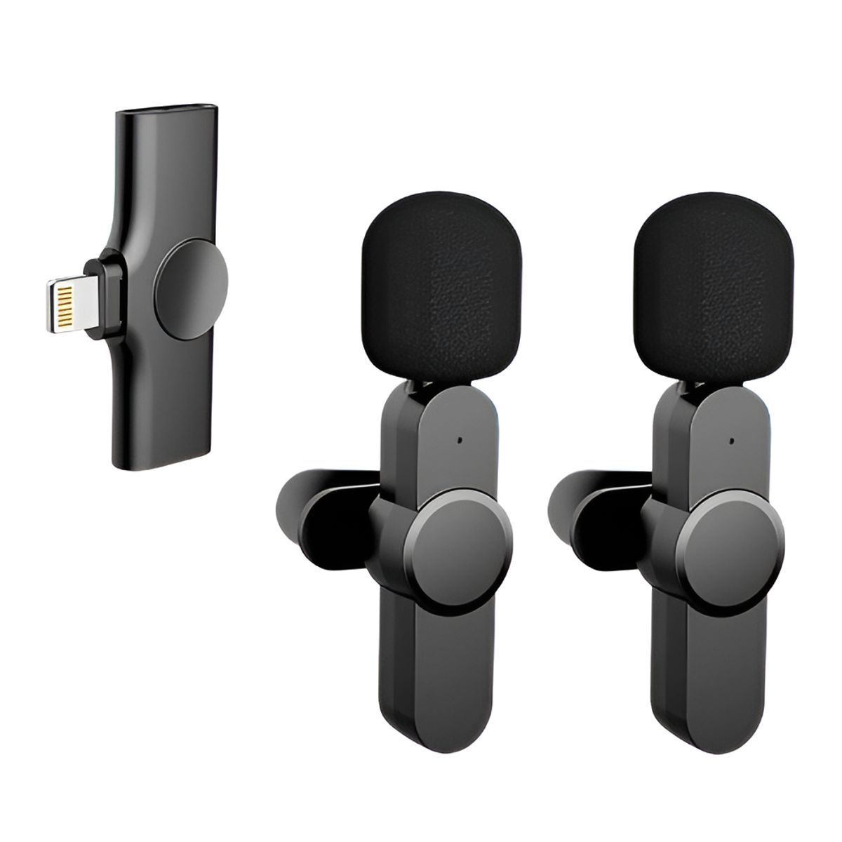 GENERICO - Micrófono Lavalier Inalámbrico K9 Doble Recargable Tipo iPhone Alta Calidad