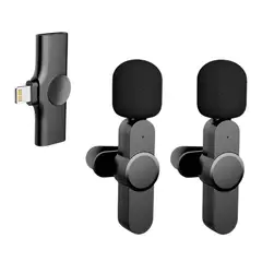 GENERICO - Micrófono Lavalier Inalámbrico K9 Doble Recargable Tipo iPhone Alta Calidad