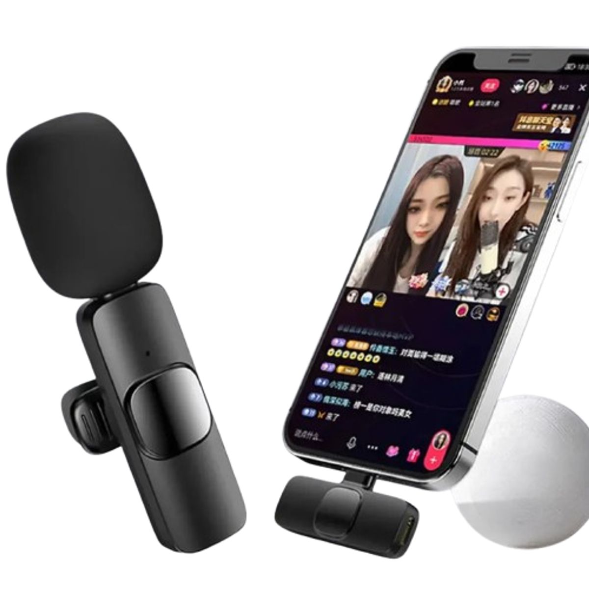 GENERICO - Micrófono Lavalier Inalámbrico K9 Doble Recargable Tipo iPhone Alta Calidad