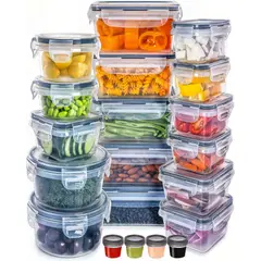 GENERICO - PACK DE 20 RECIPIENTES HERMETICOS PARA ALMACENAR 100% LIBRE DE FUGAS