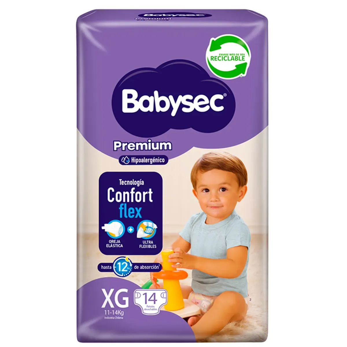 BABYSEC - Pañal Babysec Premium X8 XG 14 (112 Pañales)