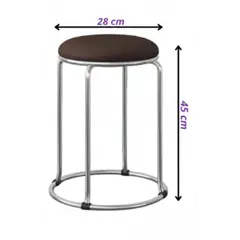 GENERICO - Piso Taburete Circular con Asiento Acolchado y Estructura Cromada