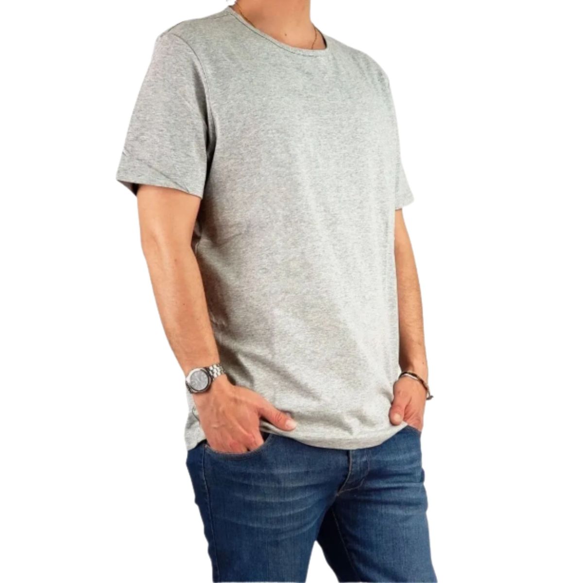 LIKE SHOP - Polera Manga Corta Algodón Hombre Lisa Basic