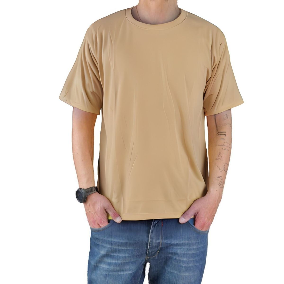 LIKE SHOP - Polera Manga Corta Algodón Hombre Lisa Basic