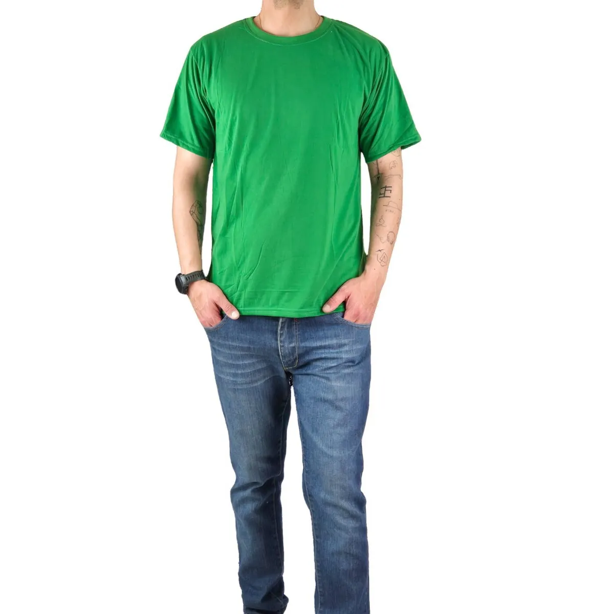 LIKE SHOP - Polera Manga Corta Algodón Hombre Lisa Basic