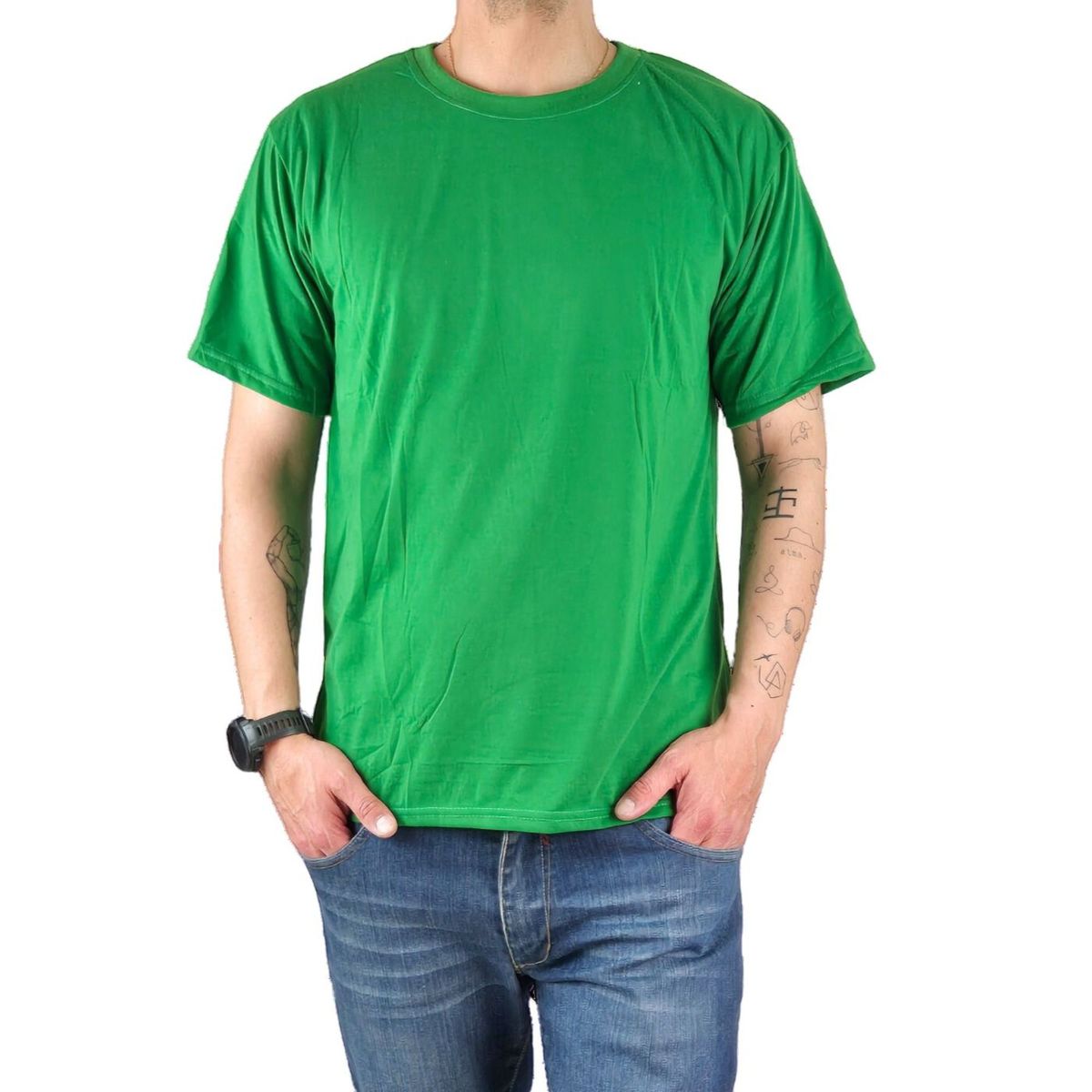 LIKE SHOP - Polera Manga Corta Algodón Hombre Lisa Basic