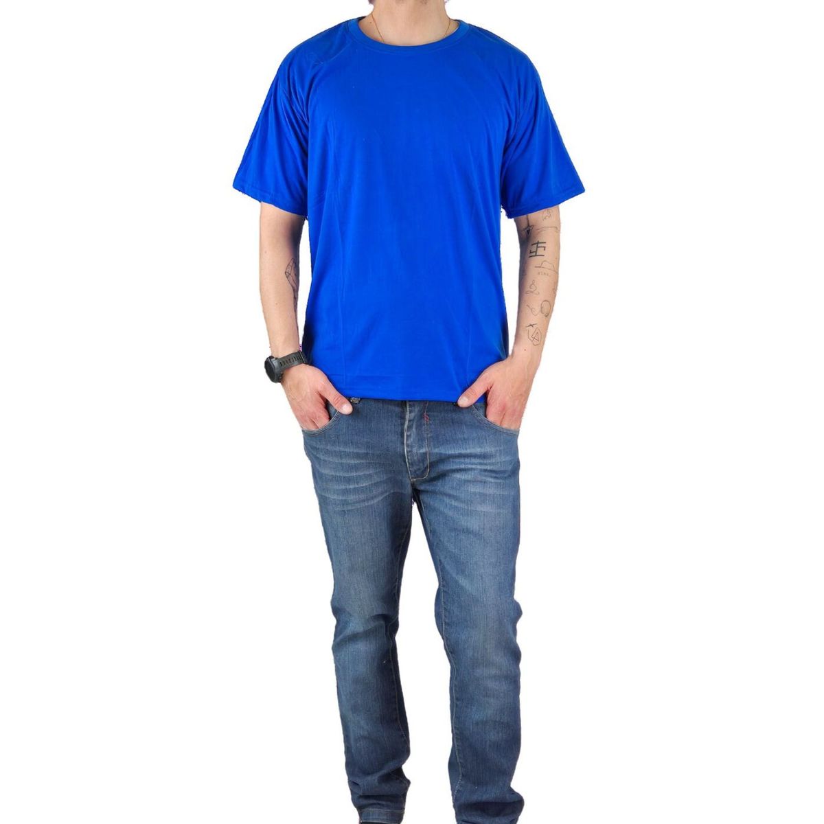LIKE SHOP - Polera Manga Corta Algodón Hombre Lisa Basic