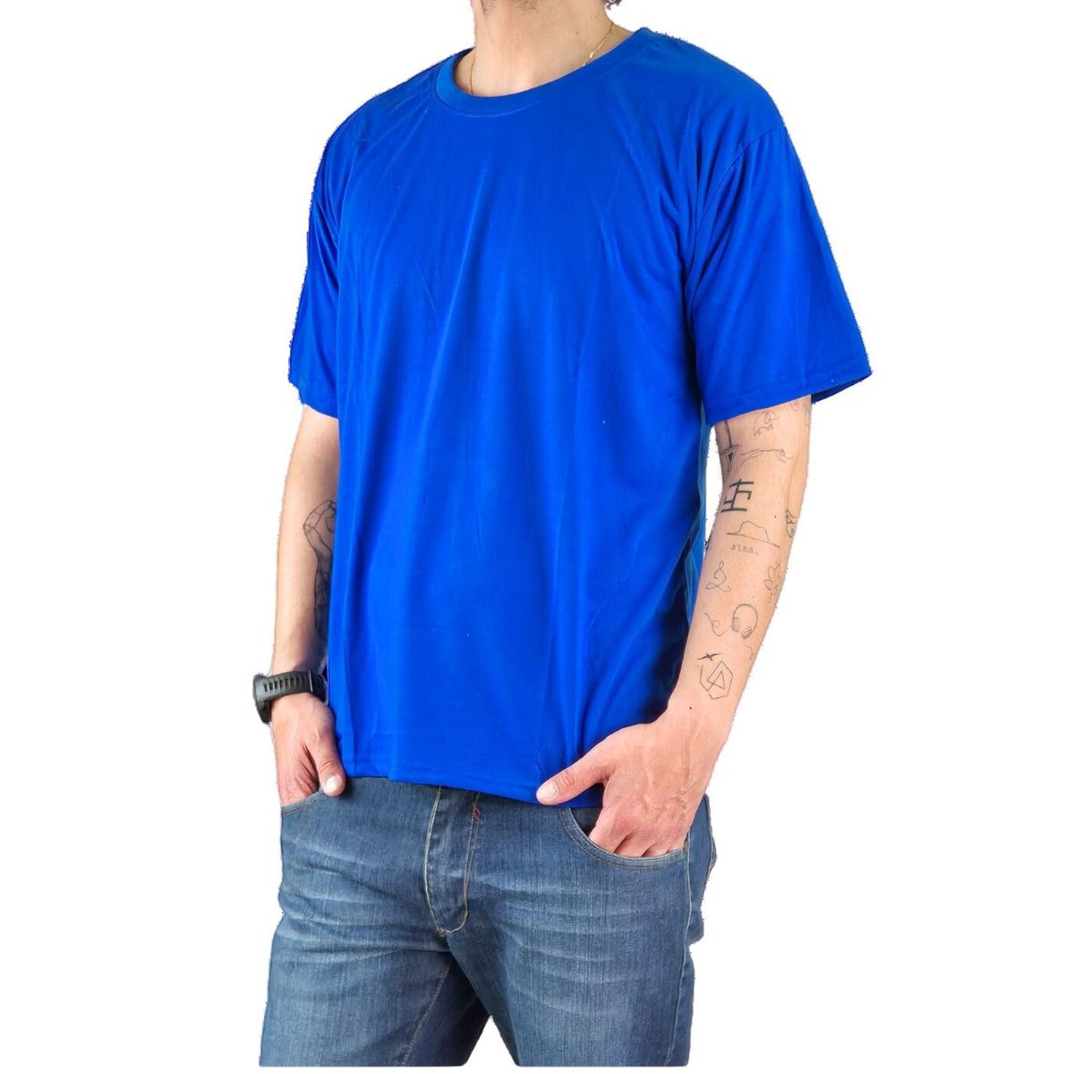 LIKE SHOP - Polera Manga Corta Algodón Hombre Lisa Basic